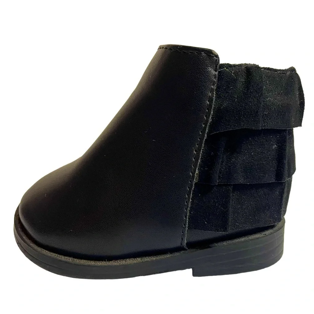 Wonder Nation Infant Girl Black Boots Size 2